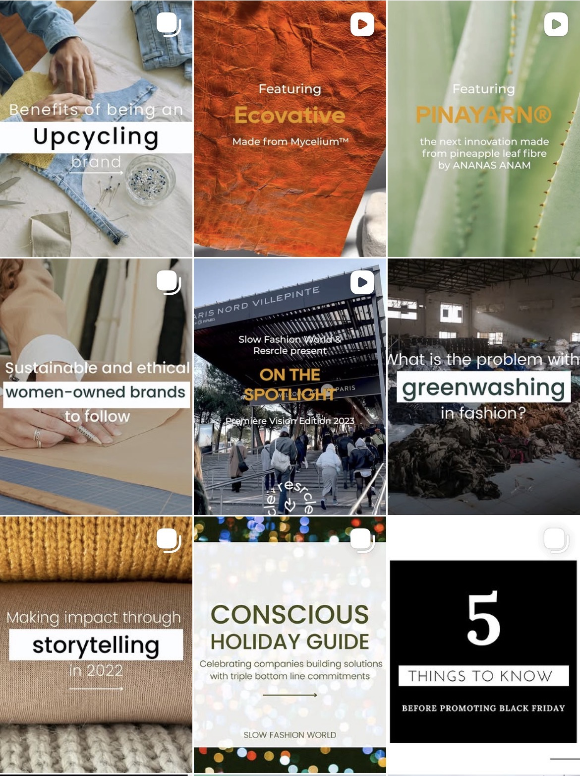 Slow Fashion World — Instagram feed
